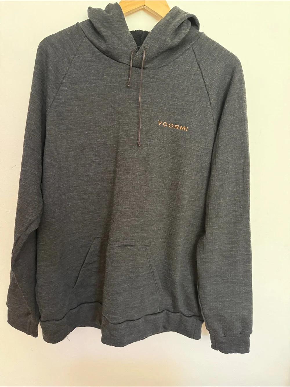 Voormi sz XL Men's Hoodie Sweater wool blend Charcoal Gray pocket good cond